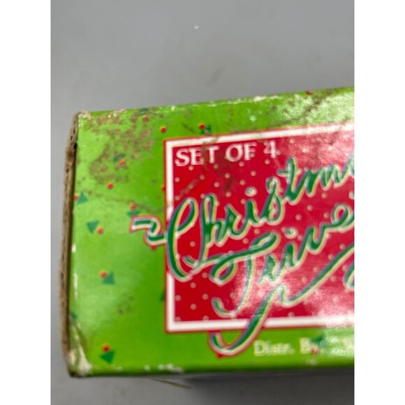 set of 4 Christmas trivets decorative wall hanging rubber feet bears cat READ - Picture 8 of 14